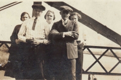 L to R - ? - James Elwood Gayle, Sr.- Edith Gayle Bradshaw - Ross Bradshaw - Louise Gayle Sutton on Reid's Ferry Bridge
